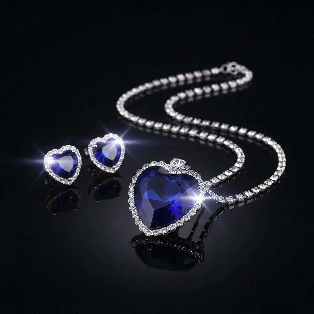 Heart of the Ocean Necklace — Crystal Pendant Inspired by Classic Cinema goobingoo