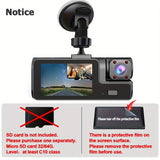 Dual Dash Cam Front and Inside 1080P 720P – 170 Wide Angle with Night Vision & Parking Monitor