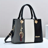 Women’s Colorblock Handbag – Large-Capacity Tote & Shoulder Crossbody Bag, Stylish Commuter & Mom Bag