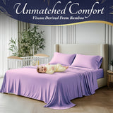 4pcs Bamboo Cooling Sheet Set – Extra Deep Pocket Breathable Bedding for Hot Sleepers (Queen & King)