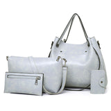 Women Retro 4pcs Handbag Set Large Tote Shoulder Crossbody Purse Bag