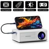 Compact Full HD 4K Video Projector – 720P LCD, USB Compatible, Smartphone & Laptop Ready