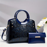 Women’s floral embossed handbag set with detachable, adjustable strap. Large capacity shoulder and tote bags for commuting, daily use, and stylish gifting.