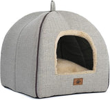 goobingoo Foldable Cat Cave Bed - 2-in-1 Covered Cat House Tent for Indoor Cats