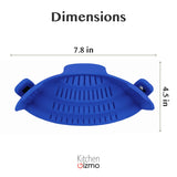 Clip-On Silicone Pot Strainer Heat Resistant Space Saving Kitchen Tool
