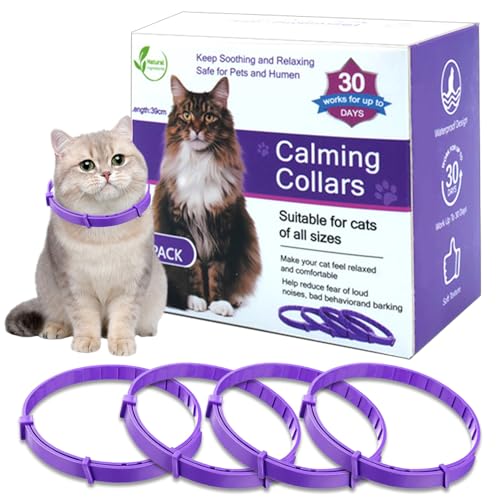 goobingoo Calming Collar for Cats 4-Pack - Adjustable Pet Soother & Anxiety Relief