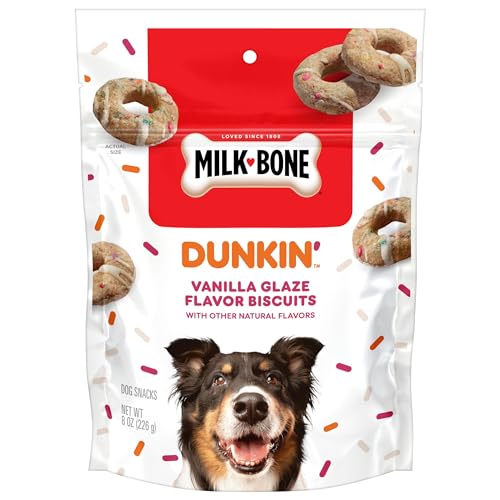 Milk Bone Dunkin Vanilla Glaze Dog Biscuits 8oz Crunchy Dog Treats