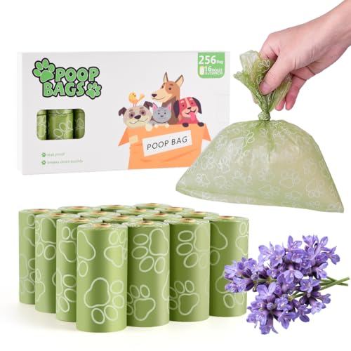 256 Count Lavender Dog Poop Bags Leakproof Eco Pet Waste Bags