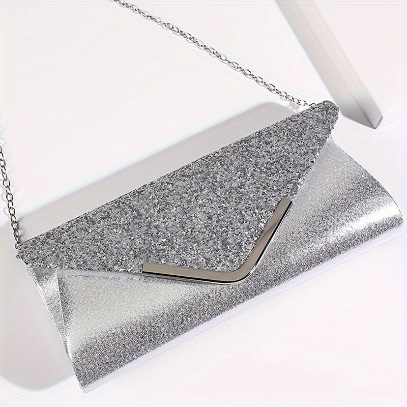 Luxury Women’s Sequin Evening Clutch & Jewelry Set – Rhinestone Chain Bag, Necklace, Earrings & Bracelet goobingoo
