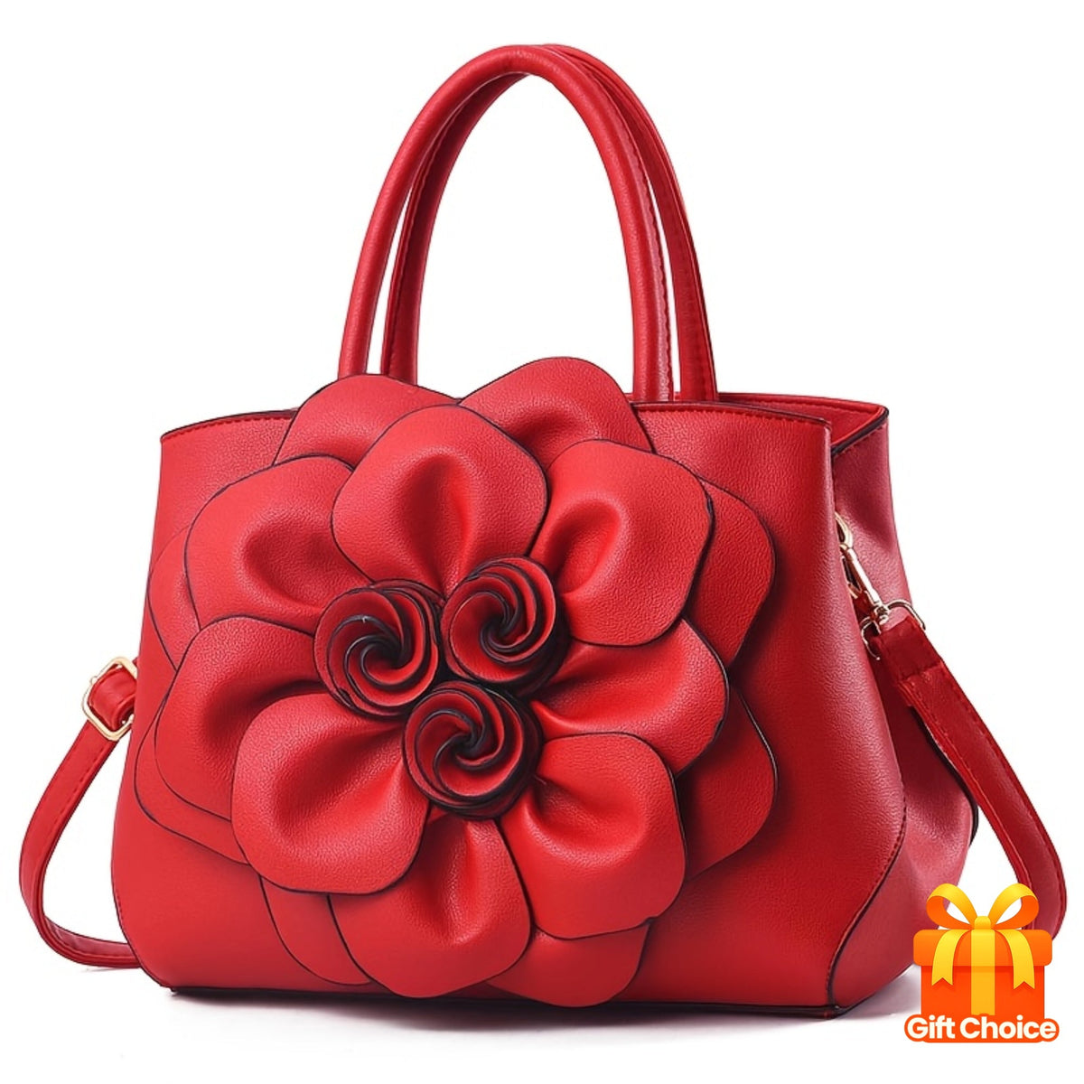 Women's large capacity handbag with elegant floral design and zipper closure. Perfect for daily use, weddings, birthdays, or Mother's Day gifts.
