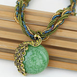 Ethnic Peacock Beaded Multi-Layer Necklace