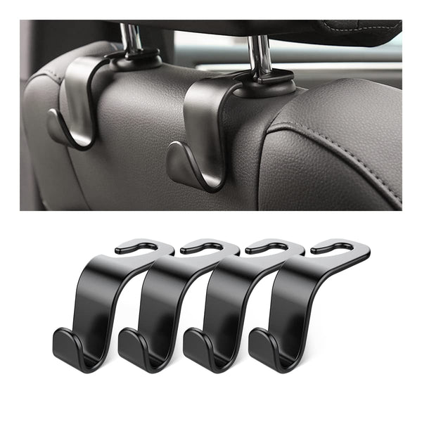 Car Headrest Hooks 4 Pack Backseat Organizer for Bags & Groceries