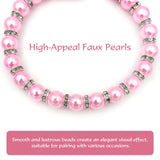 Pink Pearl Pet Necklace Adjustable Dog Cat Collar with Bow