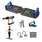 15-in-1 Push Up Board Foldable Home Gym with Handles & Resistance Bands