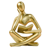 Thinker Statue Abstract Reading Sculpture Modern Home Office Shelf Decor