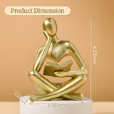 Thinker Statue Abstract Reading Sculpture Modern Home Office Shelf Decor