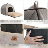 goobingoo Foldable Cat Cave Bed - 2-in-1 Covered Cat House Tent for Indoor Cats