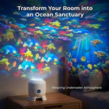 goobingoo Dynamic Rotating LED Projection Light - 360° Ocean Wave & Starry Night Projector for Kids Bedroom