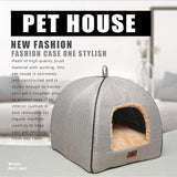 goobingoo Foldable Cat Cave Bed - 2-in-1 Covered Cat House Tent for Indoor Cats