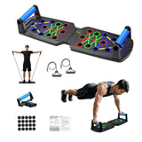 15-in-1 Push Up Board Foldable Home Gym with Handles & Resistance Bands