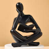 Thinker Statue Abstract Reading Sculpture Modern Home Office Shelf Decor