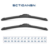 goobingoo 22" Windshield Wiper Blades Set - Premium All-Season J-Hook Beam Blades (2 Pack)