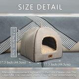 goobingoo Foldable Cat Cave Bed - 2-in-1 Covered Cat House Tent for Indoor Cats