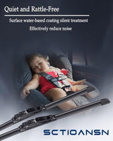 goobingoo 22" Windshield Wiper Blades Set - Premium All-Season J-Hook Beam Blades (2 Pack)