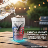 goobingoo Patriotic USA Color Changing Tumbler - 50th Anniversary 17oz Stainless Steel Cup