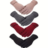 4 Pairs Women’s Winter Touchscreen Gloves – Windproof Fleece Lined Cold Weather Gloves for Phones, Driving & Outdoor Activities
