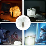 3D LED Book Night Light – USB Rechargeable Magnetic Foldable Wooden Desk Lamp