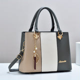 Women’s Colorblock Handbag – Large-Capacity Tote & Shoulder Crossbody Bag, Stylish Commuter & Mom Bag