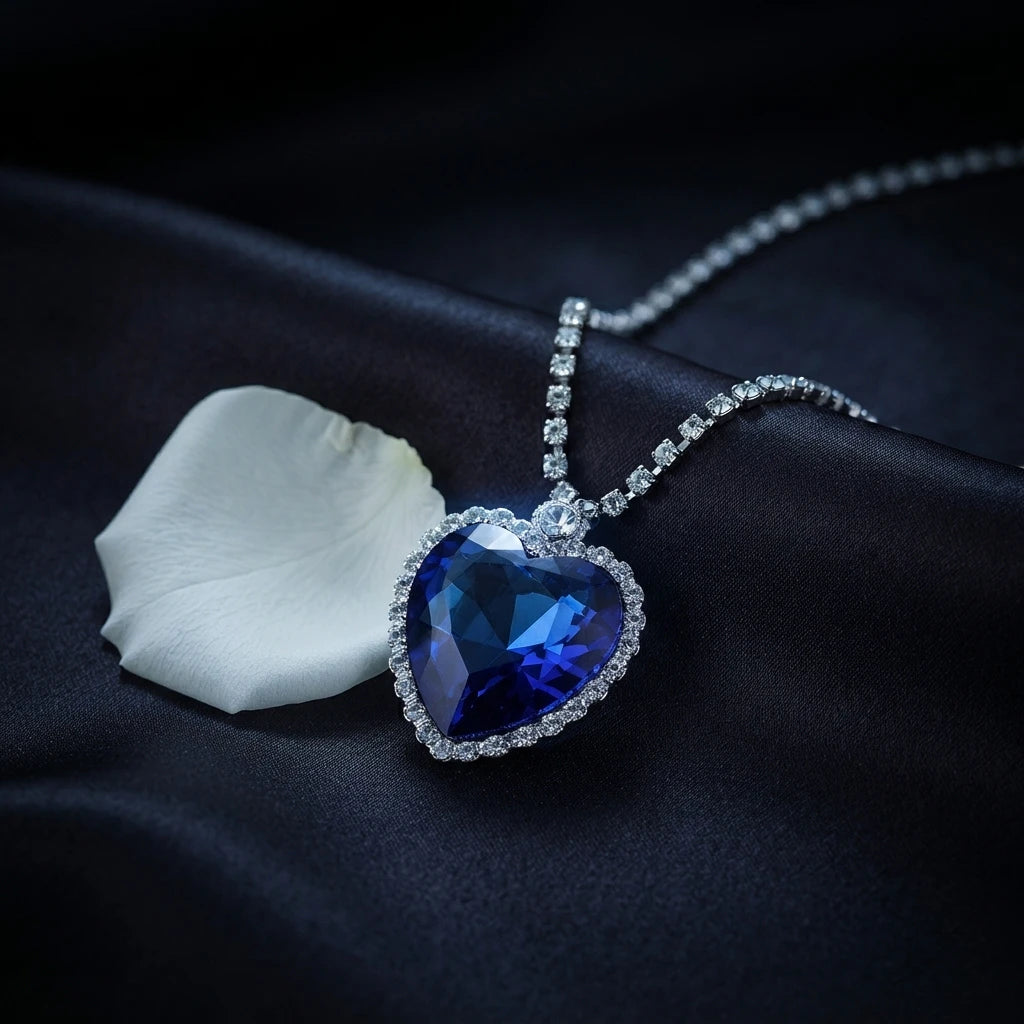 Heart of the Ocean Necklace — Crystal Pendant Inspired by Classic Cinema goobingoo