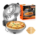 12-Inch Electric Pizza Oven – 1200W Indoor Countertop Pizza Maker, 5-Minute Crisp, Dual Knob Control, 120V