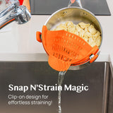 Clip-On Silicone Pot Strainer Heat Resistant Space Saving Kitchen Tool