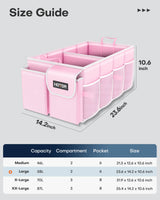 Foldable Car Trunk Organizer SUV Storage Box 2 Compartment Heavy Duty