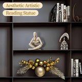 Thinker Statue Abstract Reading Sculpture Modern Home Office Shelf Decor