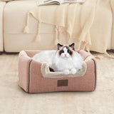 goobingoo Foldable Cat Cave Bed - 2-in-1 Covered Cat House Tent for Indoor Cats