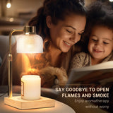 goobingoo Premium Dimmable Candle Warmer Lamp - Electric Top-Down Wax Melter with Timer & Wooden Base