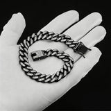 Silver Cuban Link Dog Chain Collar Crystal Pet Necklace