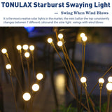 Solar Swaying Garden Lights Wind Motion Outdoor Yard Pathway Decor