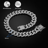 Silver Cuban Link Dog Chain Collar Crystal Pet Necklace