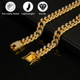 Silver Cuban Link Dog Chain Collar Crystal Pet Necklace