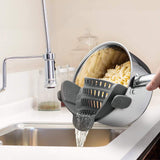 Clip-On Silicone Pot Strainer Heat Resistant Space Saving Kitchen Tool