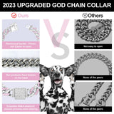 Gold Cuban Link Dog Collar Diamond Luxury Pet Necklace