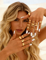 68PCS Gold Jewelry Set for Women Necklaces Bracelets Rings Earrings Bundle