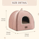 goobingoo Foldable Cat Cave Bed - 2-in-1 Covered Cat House Tent for Indoor Cats