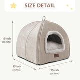 goobingoo Foldable Cat Cave Bed - 2-in-1 Covered Cat House Tent for Indoor Cats