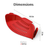 Clip-On Silicone Pot Strainer Heat Resistant Space Saving Kitchen Tool