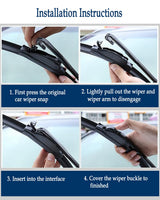 goobingoo 22" Windshield Wiper Blades Set - Premium All-Season J-Hook Beam Blades (2 Pack)